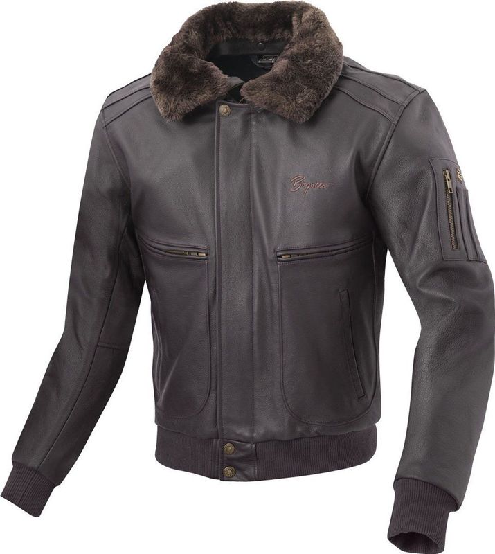 Bogotto - Aviator - Leren Motorjas - Donker Bruin - Maat 56