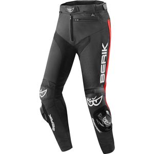 Berik - Track - Leren Motorbroek - Zwart Rood