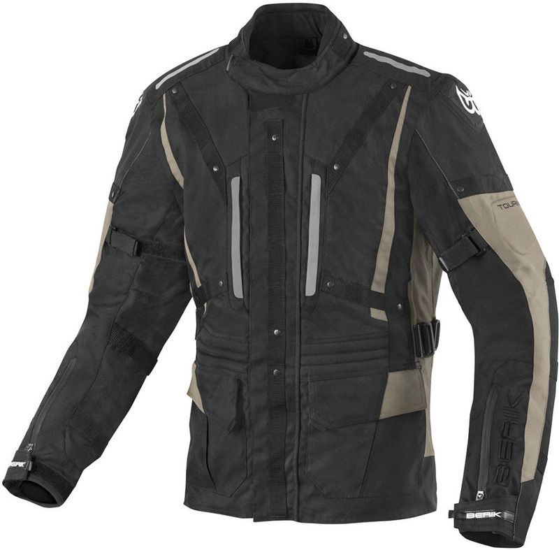 Berik - Spencer - Waterdichte Textiele Motorjas - Zwart Beige