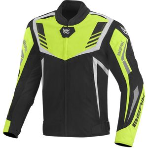 Berik - Toronto - Waterdichte Textiele Motorjas - Zwart Wit Geel