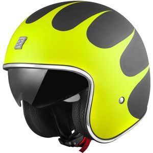 Bogotto V537 Wogi Mat Zwart Geel Jethelm - Maat XS - Helm