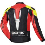 Berik - Street - Leren Motorjas - Zwart Rood Geel