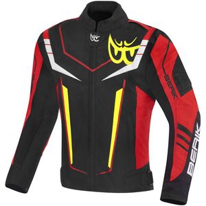 Berik - Radic Evo Plus - Waterdichte Textiele Motorjas - Zwart Wit Rood Geel
