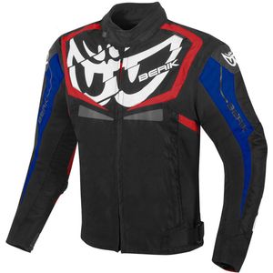 Berik - Radic Evo - Waterdichte Textiele Motorjas - Zwart Rood Blauw