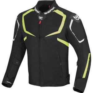 Berik - X-Speed Air - Textiele Motorjas - Zwart Wit Neon Geel