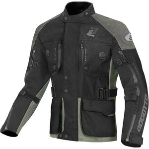 Bogotto - Explorer-Z - Waterdichte Motorjas - Zwart Groen - Leren / Textiel