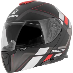 Bogotto - FF403 - Systeemhelm - Rood Zwart - Polycarbonaat