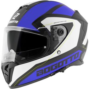 Bogotto FF122 BGT Wit Blauw Integraalhelm - Maat L - Helm
