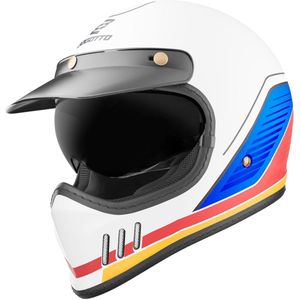 Bogotto - FF980 EX-R - Cross Helm - Wit Rood Blauw