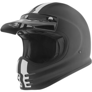 Bogotto V381 Schergo Fiberglass Mat Zwart Wit Motorhelm - Maat XXL - Helm