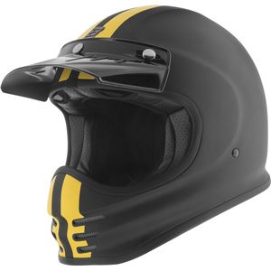 Bogotto V381 Schergo Fiberglass Mat Zwart Geel Motorhelm - Maat XS - Helm