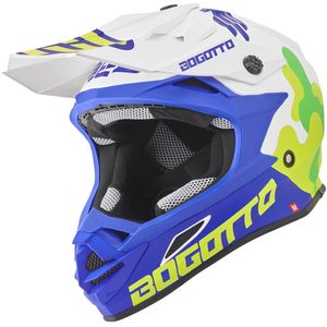 Bogotto - V328 Camo - Crosshelm - Wit Blauw