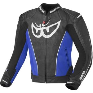 Berik - Street - Leren Motorjas - Zwart Blauw