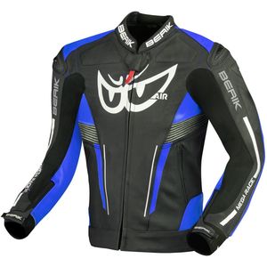 Berik - Air-B - Leren Motorjas - Zwart Blauw