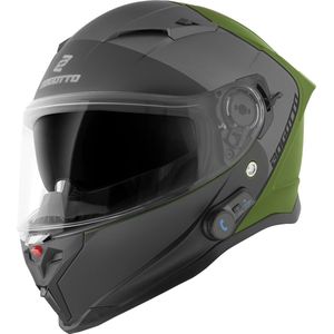 Bogotto H153 BT SPN Zwart Groen Bluetooth Helm - Maat XS - Helm