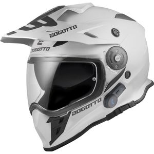 Bogotto H331 BT Bluetooth Wit Enduro Helm - Maat S - Helm