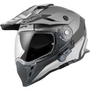 Bogotto H331 BT Tour EVO Zwart Grijs Bluetooth Enduro Helm - Maat XS - Helm