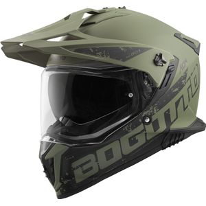 Bogotto FG-601 Duo Groen Fiberglas Enduro Helm - Maat S - Helm