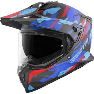 Bogotto FG-601 Sniper Zwart Rood Blauw Fiberglas Enduro Helm - Maat XL - Helm