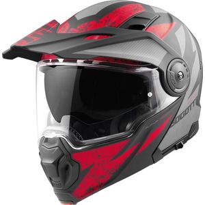 Bogotto - FG-102 - Adventure Helm - Zwart Grijs Rood - Glasvezel