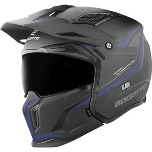 Bogotto Radic WN-ST 22.06 Zwart Blauw Jethelm - Maat XS - Helm
