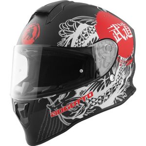 Bogotto H151 Shinee Wit Rood Helm - Maat XL - Helm