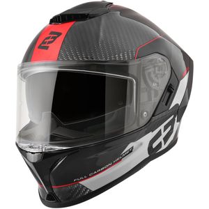 Bogotto Phantom Combo Carbon Zwart Wit Rood Integraalhelm - Maat XS - Helm