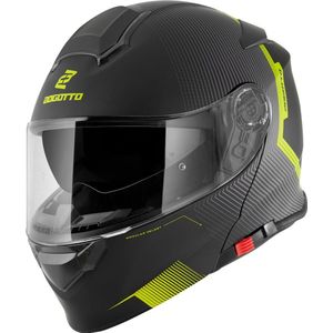 Bogotto H271 Wayke Zwart Geel Systeemhelm - Maat XL - Helm
