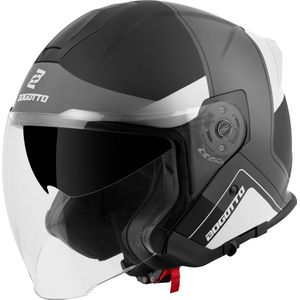 Bogotto H586 City-B Zwart Grijs Wit Jethelm - Maat S - Helm