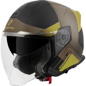Bogotto H586 City-B Zwart Bruin Goud Jethelm - Maat M - Helm
