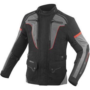 Bogotto - Shado 2in1 - Waterdichte Motorjas - Zwart Grijs Rood