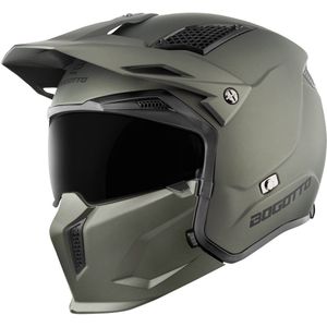 Bogotto Radic 22.06 Mat Groen Motorhelm - Maat M - Helm