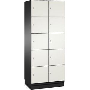 C+P Vijfvoudige locker Cambio, 2 compartimenten, zwartgrijs / wit, HPL-deur, b = 800 mm, 10 vakken