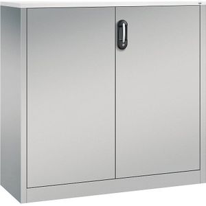 C+P ACURADO bijzetkast voor dossiers, 3 ordnerhoogtes, h x b x t = 1200 x 1200 x 400 mm, blank aluminiumkleurig/blank aluminiumkleurig