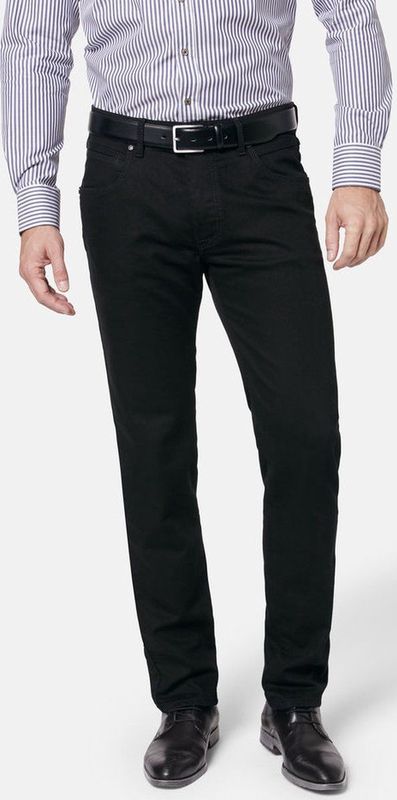 bugatti Heren Jeans Zwart Regular Fit Five-Pocket Katoen Power Stretch Denim, zwart (Black 290), 33W x 30L