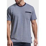 Gotzburg - Heren Shortama - Middenblauw Melange - Tricot - Set met Korte Broek en Shirt