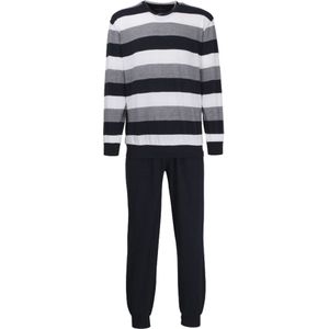 Gotzburg heren pyjama O-hals, middenblauw gestreept