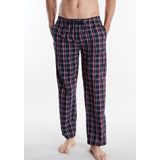 Götzburg - Heren Pyjamabroek - Donkerblauw - 100% Katoen, Ruitpatroon, Elastische Tailleband
