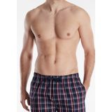 Götzburg - Heren Pyjamabroek - Donkerblauw - 100% Katoen, Ruitpatroon, Elastische Tailleband