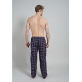 Götzburg - Heren Pyjamabroek - Donkerblauw - 100% Katoen, Ruitpatroon, Elastische Tailleband