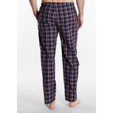 Götzburg - Heren Pyjamabroek - Donkerblauw - 100% Katoen, Ruitpatroon, Elastische Tailleband