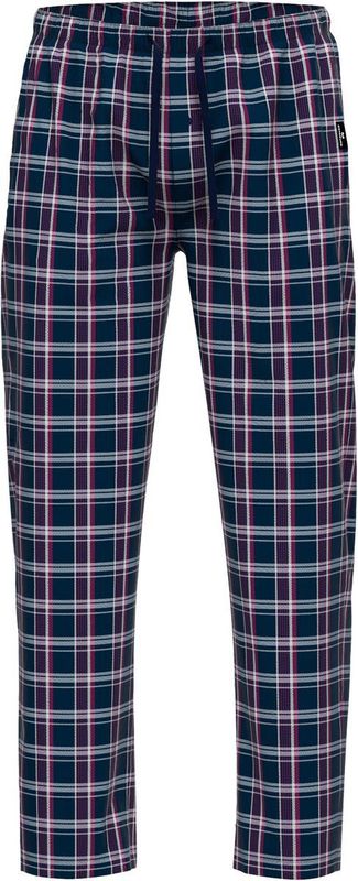 Götzburg - Heren Pyjamabroek - Donkerblauw - 100% Katoen, Ruitpatroon, Elastische Tailleband