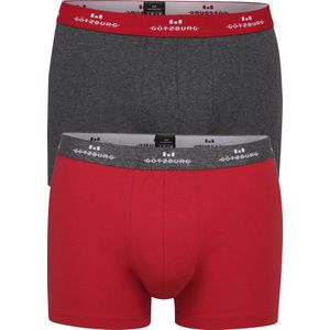 Gotzburg - Boxershorts - Donkergrijs en Rood - 2-pack - Normale Lengte