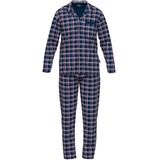 Gotzburg - Heren Pyjama - Blauw met Rood en Wit Geruit - Katoen - Lange Mouwen