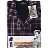 Gotzburg - Heren Pyjama - Blauw met Rood en Wit Geruit - Katoen - Lange Mouwen