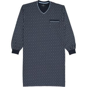 Gotzburg heren nachthemd - blauw met lichtblauw en wit dessin