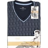 Gotzburg - Heren Nachthemd - Donkerblauw - 100% Katoen - V-hals