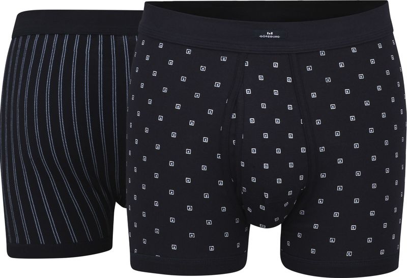 Gotzburg heren boxer lang met gulp (1-pack), donkerblauw