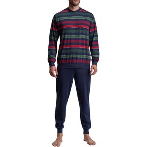 Gotzburg heren pyjama O-hals, donkerblauw gestreept