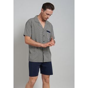 Gotzburg - Heren Shortama - Middenblauw - Korte Broek en Shirt met Korte Mouwen